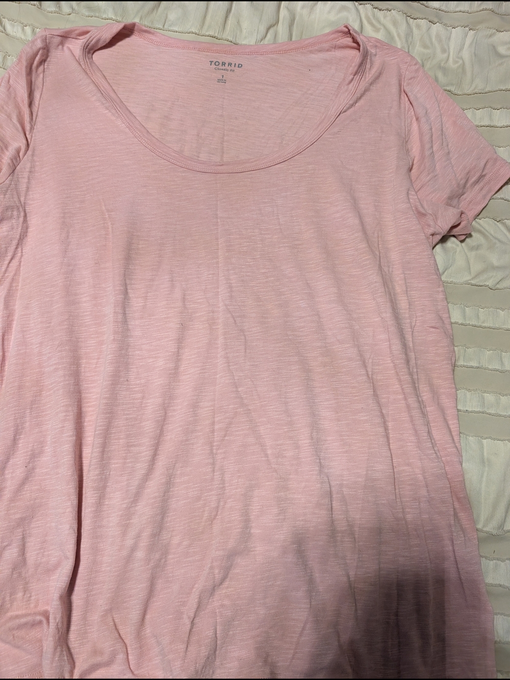 torrid Light Pink Scoop Neck Short Sleeve Tee